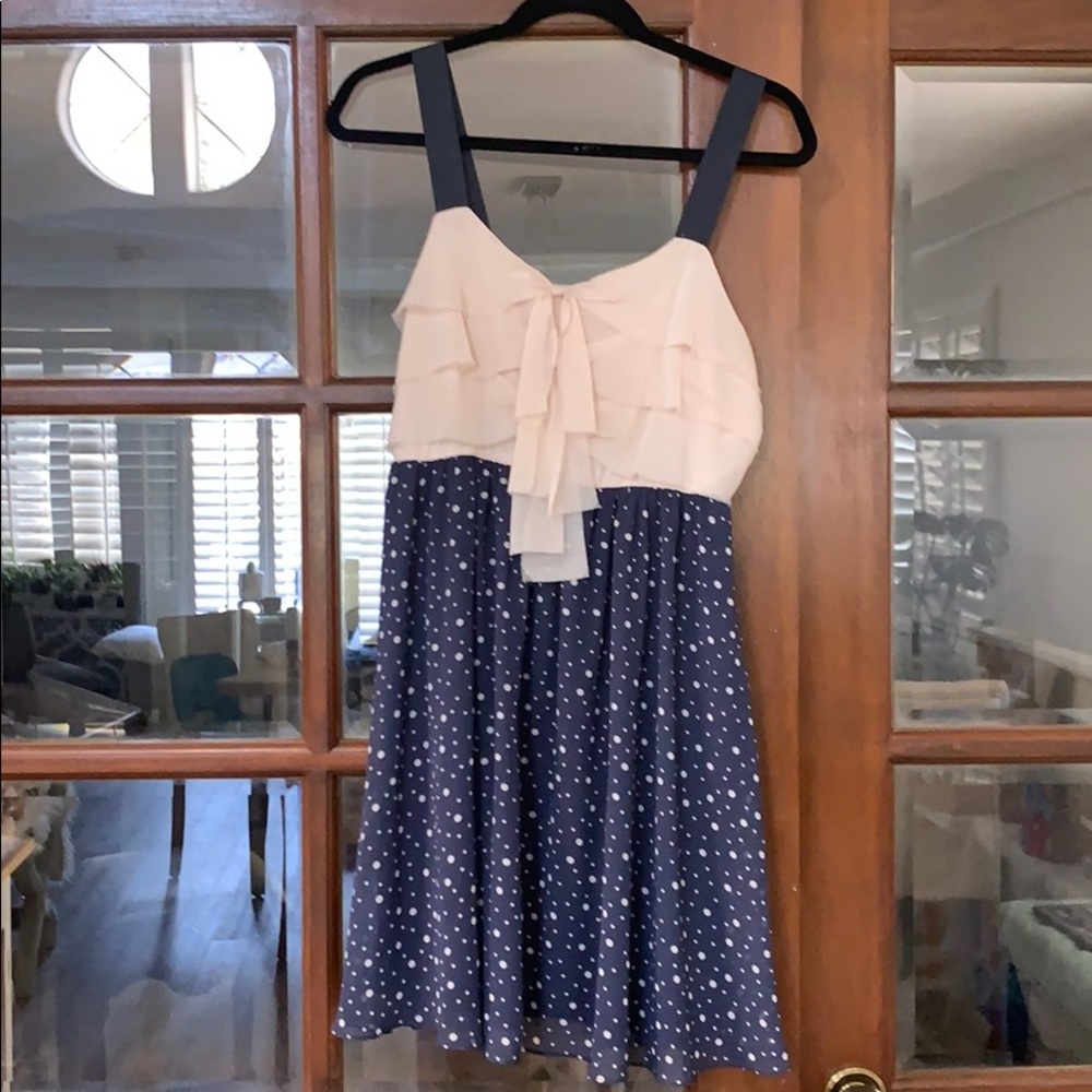 LC Lauren Conrad ruffled pokadot dress - Sz 12